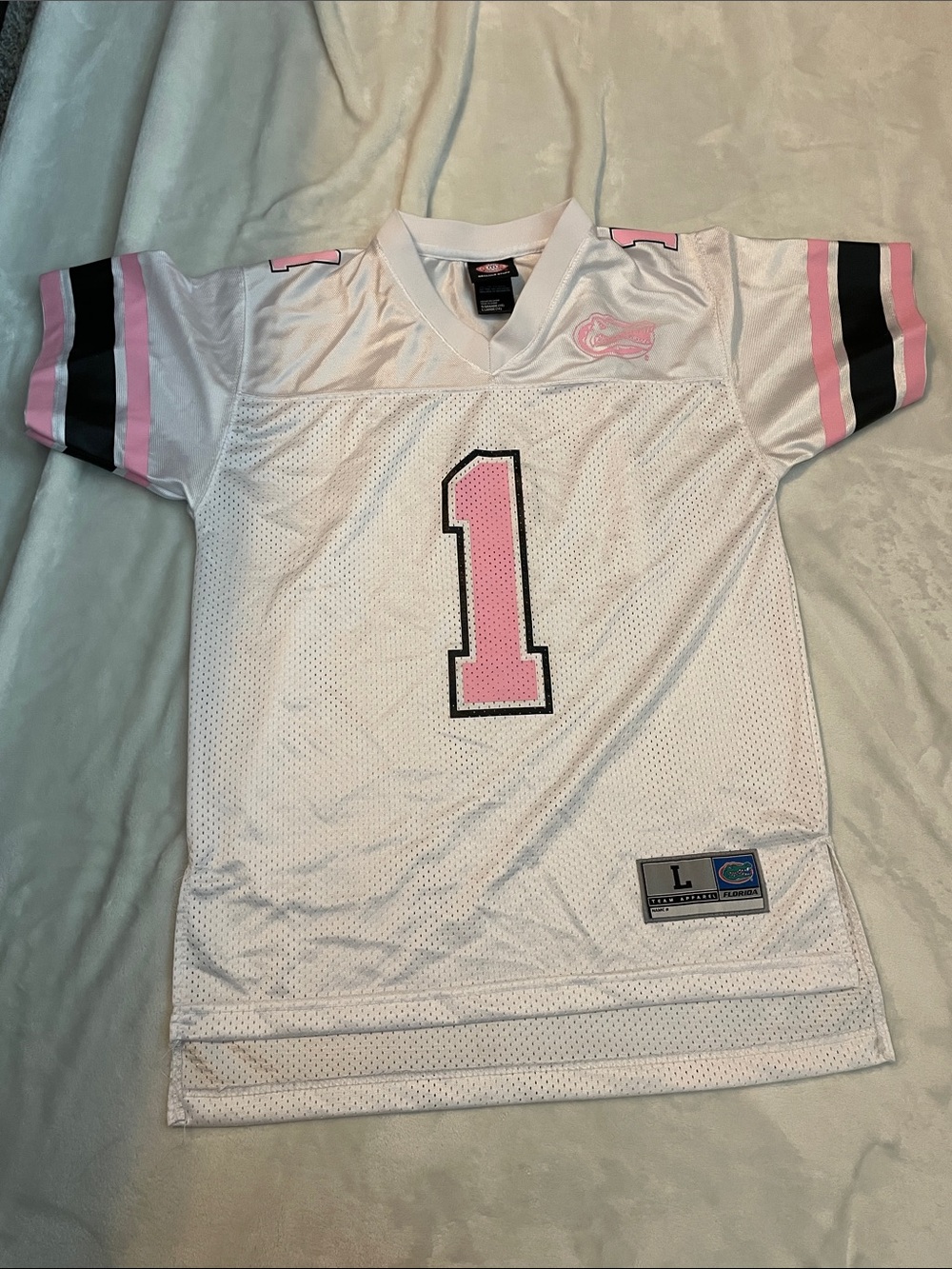 White & Pink Kids Football Jersey - Classic Team Style Florida Gators
